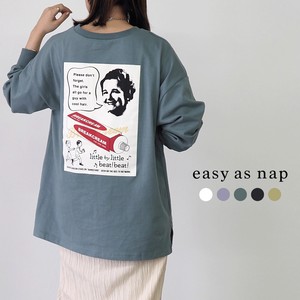 【easy as nap】 BREAKCREAMプリント スリット入りロングTシャツ