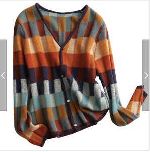 Sweater/Knitwear V-Neck Cardigan Sweater Ladies'