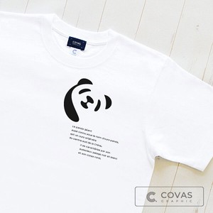 ユニセックス・プリントTシャツ　"パンダアイコン"　ホワイト　半袖 Tシャツ