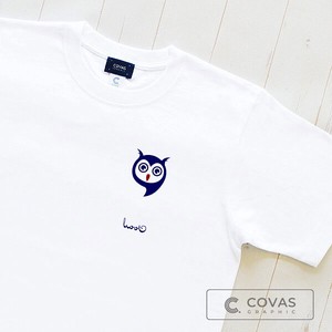 Unisex Print T-shirt Owl White Short Sleeve T-shirt