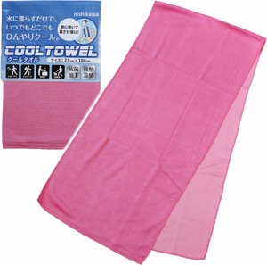 【大赤字特価】西川 クールタオル 冷たさ長続き 熱中症対策 紫外線カット ピンク ひんやり