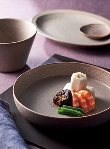 MU釉 グレージュスプームL 茶系 洋食器 丸型プレート 日本製 美濃焼 おしゃれ モダン
