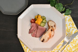 美浓烧 大餐盘/中餐盘 变形 L尺寸 西式餐具 日本制造