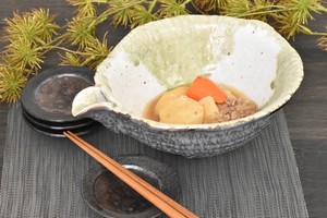 グリーン流し片口鉢 黒系 和食器 大鉢 日本製 美濃焼 おしゃれ モダン