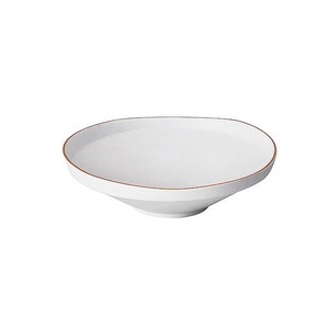 渕金白マットたわみ鉢 小 白系 和食器 向付 日本製 美濃焼 刺身鉢