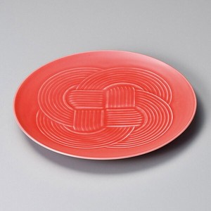 赤結大皿 赤系 和食器 丸大皿 日本製 美濃焼