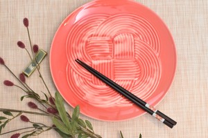 赤結大皿 赤系 和食器 丸大皿 日本製 美濃焼