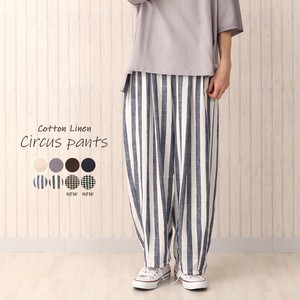 Point Circus Pants Cotton Stripe Plain Houndstooth Houndstooth Pattern wide pants Pants