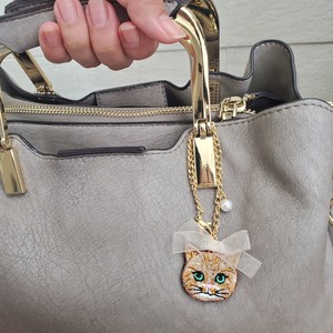 A Little Cat Embroidery Bag Charm