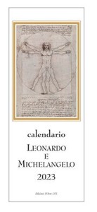 【予約販売商品】イタリア製2023カレンダー 13.5x34　LEONARDO E  MICHELANGELO