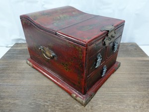 Jewelry Box Red Antique Wooden Jewelry Box