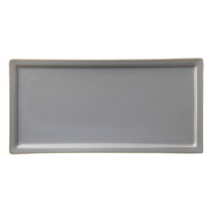 Mino ware Main Plate Gray Frame Made in Japan