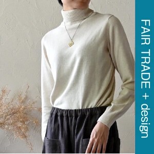 Button-Up Shirt/Blouse Knitted Organic Turtle Neck Cotton