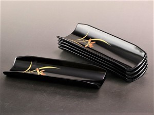 おしぼり入蘭蒔絵 黒(5枚)