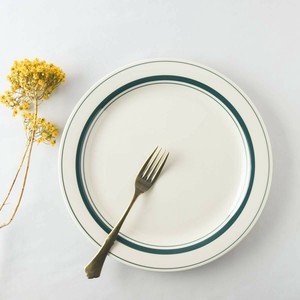 美浓烧 大餐盘/中餐盘 特价 绿色 西式餐具 26.2cm 10inch 日本制造