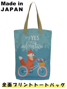 Tote Bag Animals Canvas Fox Size M Made in Japan