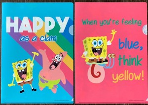 File Pink Rainbow Spongebob Folder Clear Set of 2