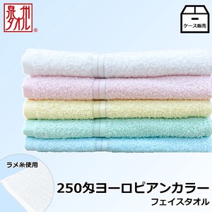 Case Sales European Color Face Towel Made in Japan All Pile Color Plain Thin Fast-Drying