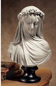 花嫁 ラファエロ・モンティ作 花嫁胸像 ベールを被った美しい女性 胸像 彫像（輸入品）