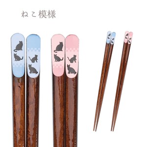 Chopsticks Cat Peach Silhouette 23cm Made in Japan