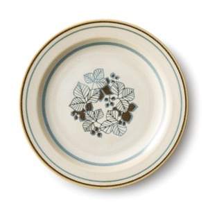 Plate Blue Gray Mino Ware Platter Floral Pattern Retro