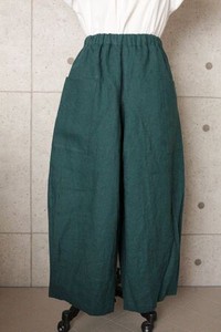 【2022 夏物新作 】日本製 フレンチリネン　裾タックロングパンツ　№28424