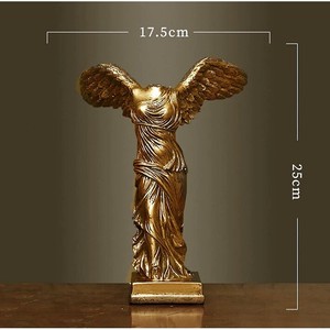 サモトラケのニケ像 ギリシャの勝利の女神 ゴールド色塗装仕上げ 高さ 約24cm(輸入品）