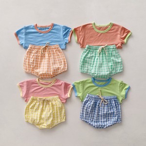 Colorful Checkered Bloomers Suit Set Baby Newborn Kids 2