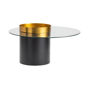 Low Table 93 cm Black Gold Glass