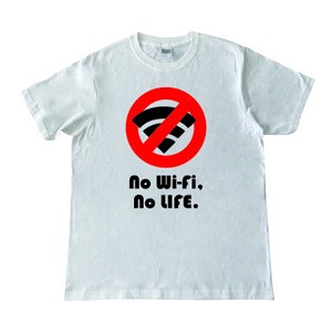 Wi-fi ホワイト　半袖 Tシャツ メンズ レディース 綿シャツ お揃い コーデおもしろTシャツ
