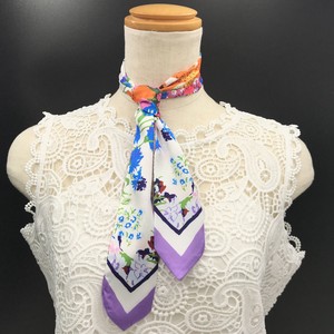 Thin Scarf Colorful Flowers Stole