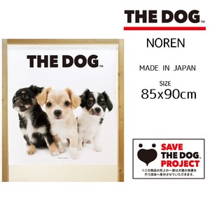 【受注生産のれん】THE_DOG チワワ 3匹 幅85×丈90cm【日本製】