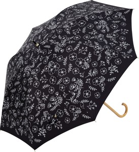 All Weather Umbrella 58 cm One push Umbrellas Black Nature Flower Sunshade Countermeasure