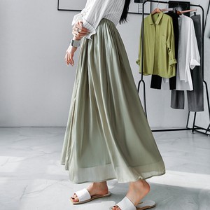Skirt Plain Color A-Line Ladies