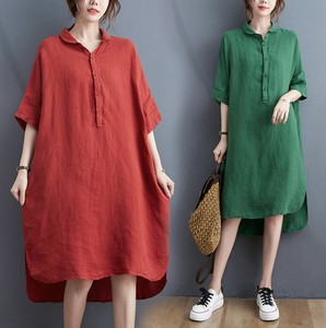 Casual Dress Pullover One-piece Dress Buttoned