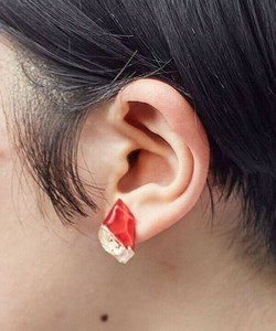 【日本製】【カヤ】金継ぎ風イヤリング ○3D展 和アクセサリー