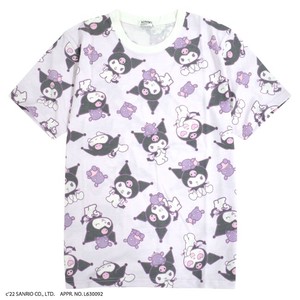 KUROMI Repeating Pattern Sanrio T-shirt Short Sleeve Men's LL