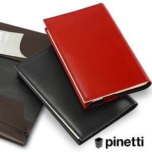 イタリア製　PINETTI　レザーブックカバー　スムース　文庫本サイズ
