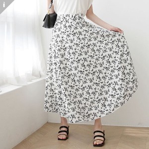 SALE Floret Pattern Flare Fit Long Skirt