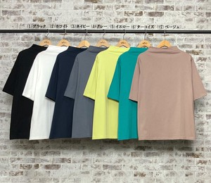 T-shirt Pullover Bottle Neck Knitted T-Shirt Tops Cotton