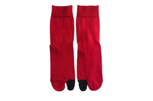 FAKUI COLOR BLOCK Socks RED Color Scheme Tabo Socks