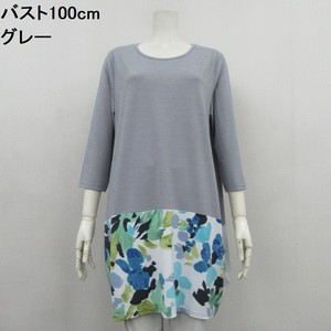 Casual Dress Hem switching Floral Pattern