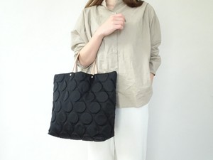 Tote Bag Leather handle Small Dots black