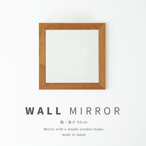 Wall Mirror Wooden Slim Natural 50cm