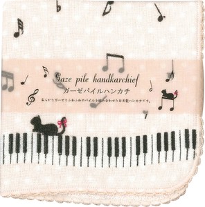 [Stockout] Pile Handkerchief Cat Musical Note