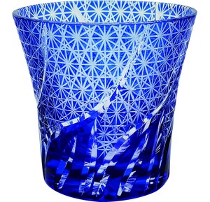 切子ガラス　タンブラー　青　ブルー　カップ　ガラス　日本食品衛生対応