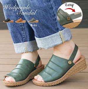 Light-Weight 2-Way Sandal Ladies Wedged Heel