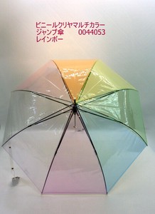 通年新作）雨傘・長傘-婦人　ビニールクリアマルチカラージャンプ傘