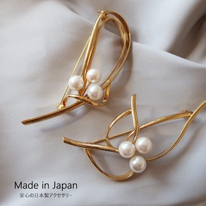 Made in Japan made Made in Japan Elegance Pearl Line Brooch Jewelry 77