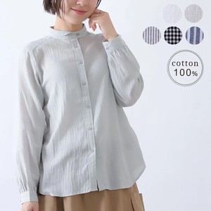 Shirt Blouse Cotton 100% Thin Sheer Plain Checkered Gingham Check Stripe 5 6 60 89